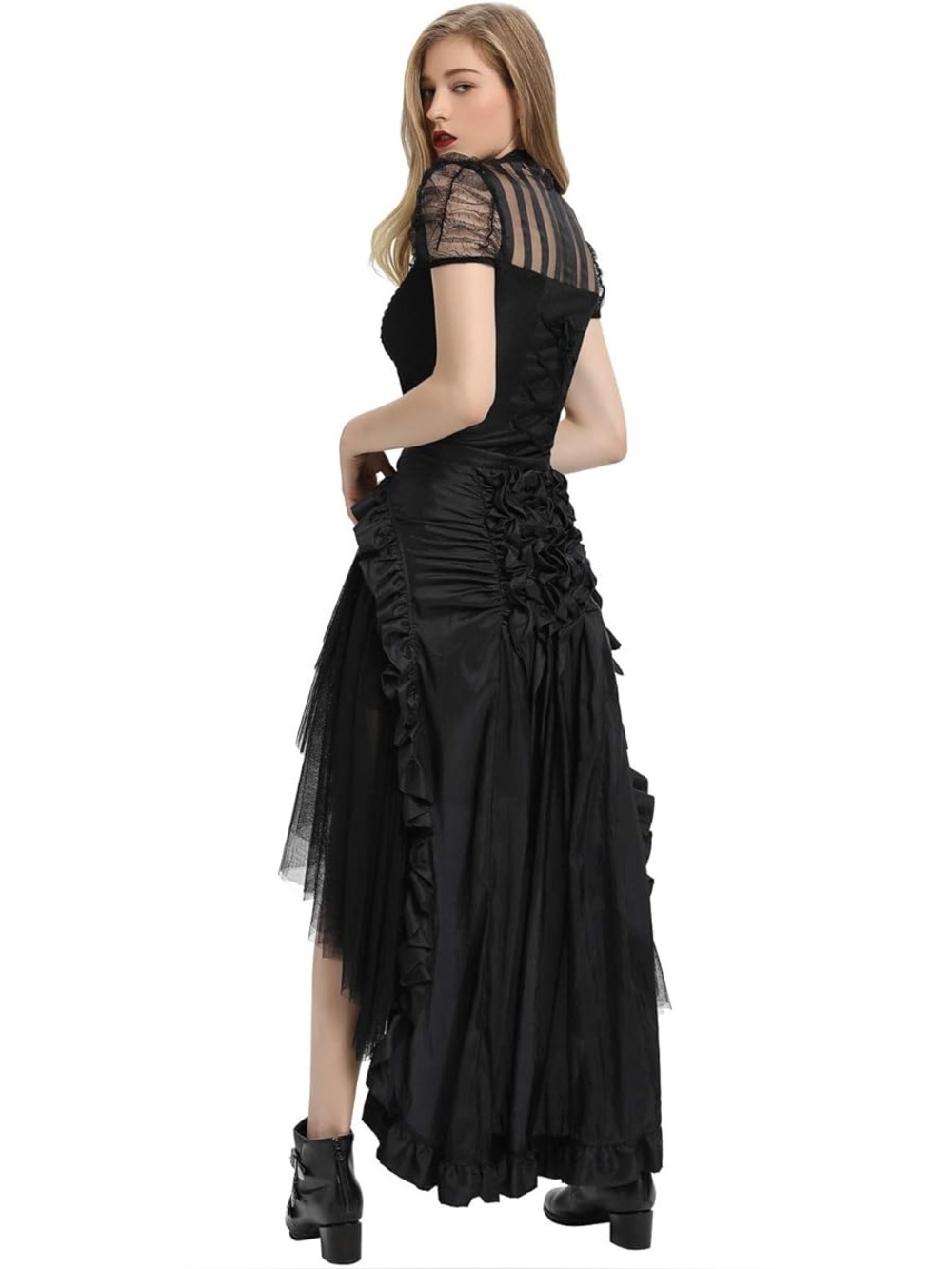 Belle Poque Steampunk Gothic Wrap Skirt Victorian Ruffle Pirate Skirt Size M